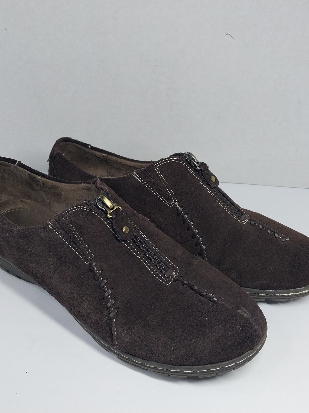 Natural Soul Shoes Womens 8.5 Brown Leather Suede Comfort Granola Girl Loafers